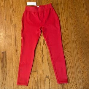 SASKI Vibrant Red Leggings Workout Gym Yoga